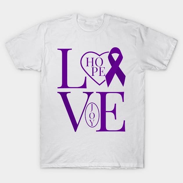 Purple Awareness Ribbon T-Shirt by The Word Shed